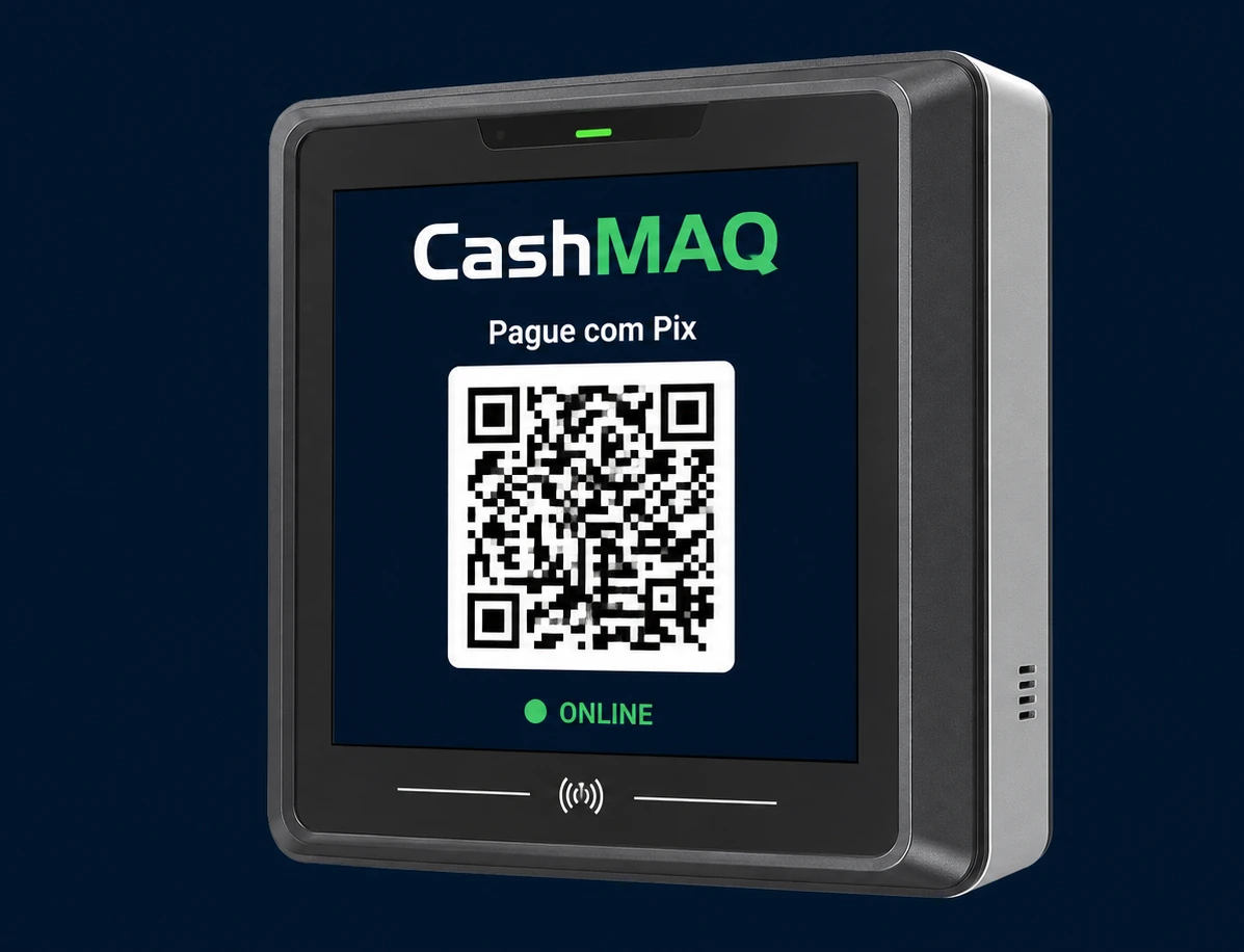 Display CashMAQ para pagamento por Pix em sistemas de autoatendimento